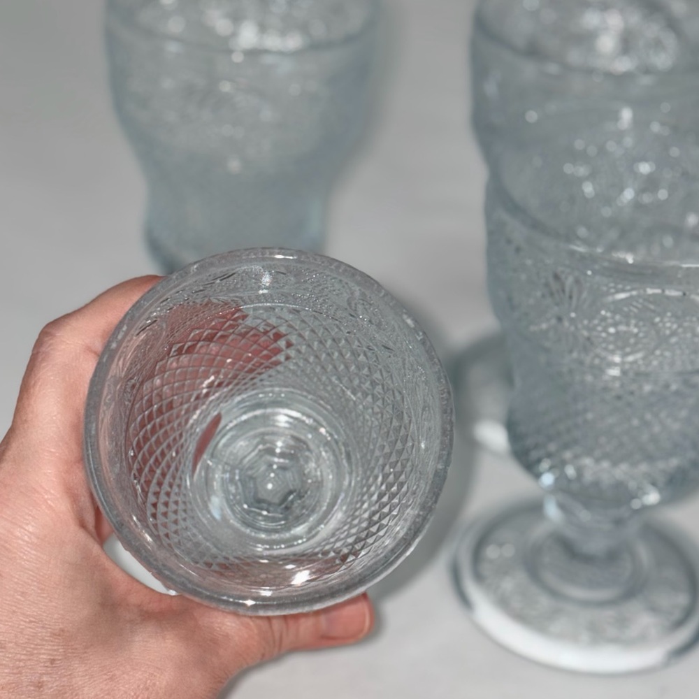 Clear Pressed Glass Goblets - Set of 4 - Picture 4 of 5